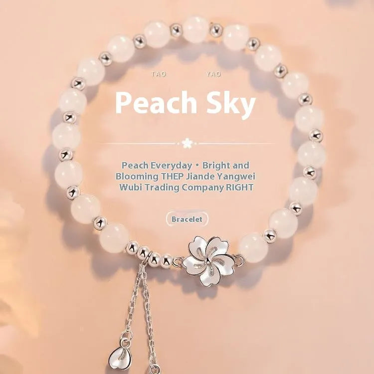 New Chinese style couple bracelet with handcrafted resin flowers in camellia, lotus and peach blossom designs