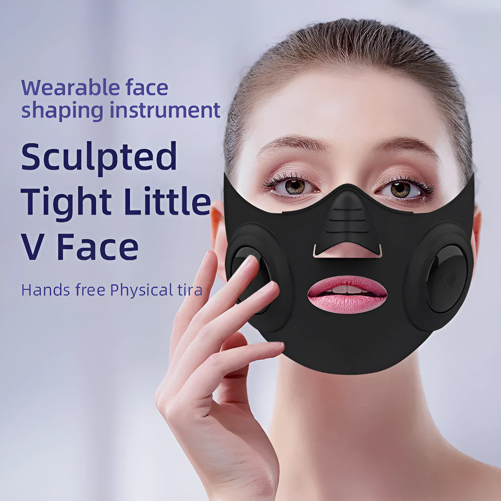 Black photon beauty mask device with USB connection for home facial rejuvenation treatments
