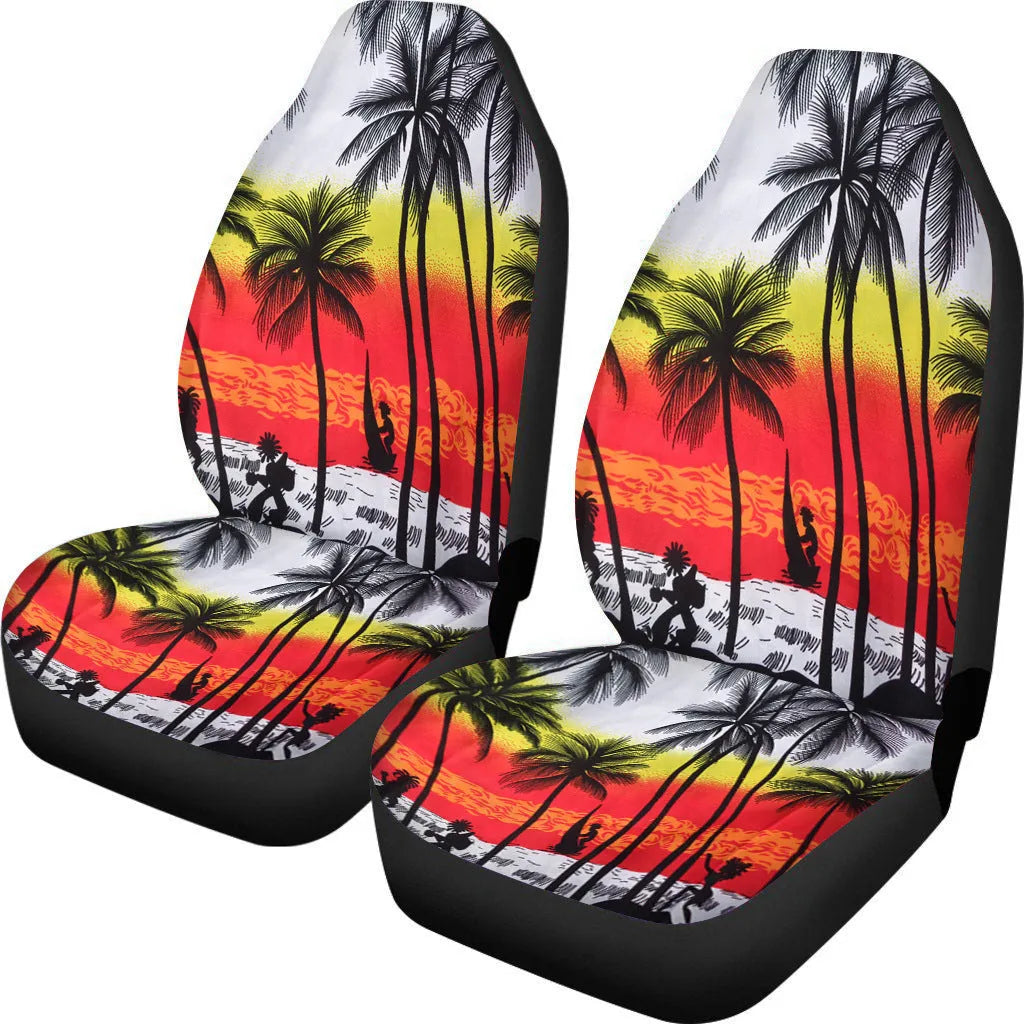 Cow spot leopard print retro car seat covers two-piece set for five-seat vehicles