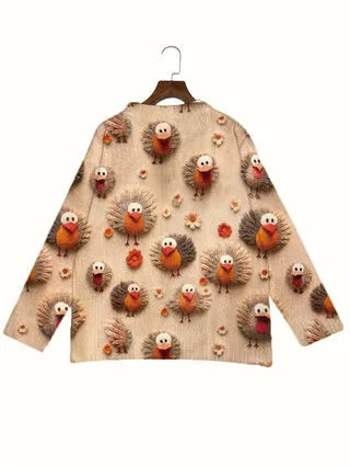 Men's loose fit button-up shirt with a lapel collar and an all-over digital printed pattern.