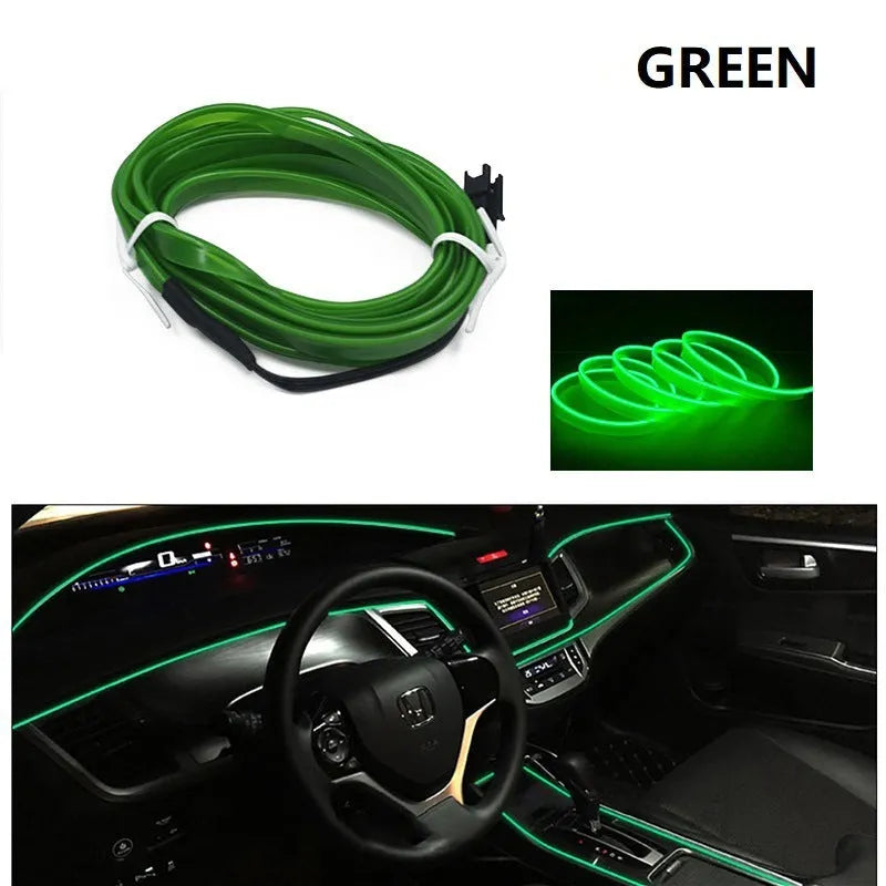 6 metre car interior USB LED ambient light cable in ten colour options