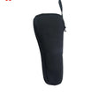 Black water-resistant cloth storage bag for a mobile phone gimbal, shown open to reveal padded interior and organisation compartments.
