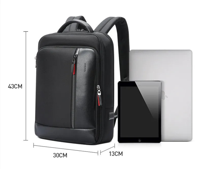 Men's anti-theft business computer backpack Oxford cloth black vertical square shape