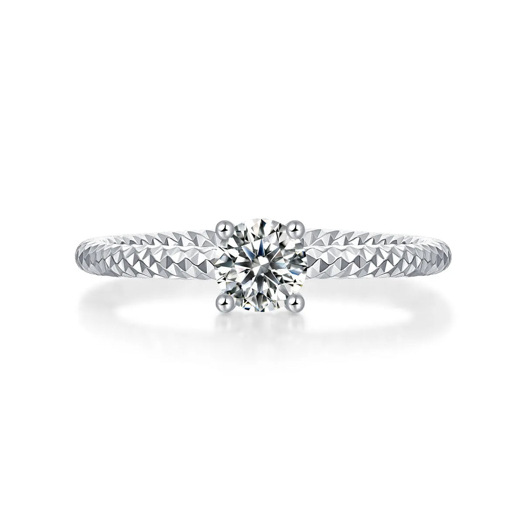 Wedding ring set with top-quality moissanite, S925 silver, platinum plated, 0.5 carat, gift box