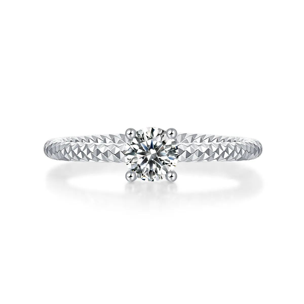 Wedding ring set with top-quality moissanite, S925 silver, platinum plated, 0.5 carat, gift box