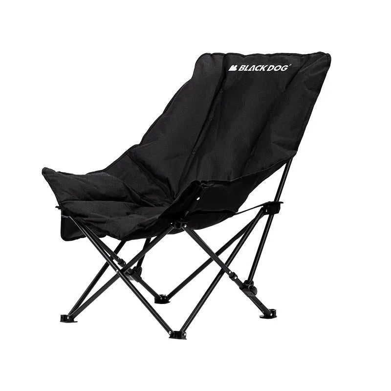 Night black folding moon chair with thickened oxford cloth for camping and beach use