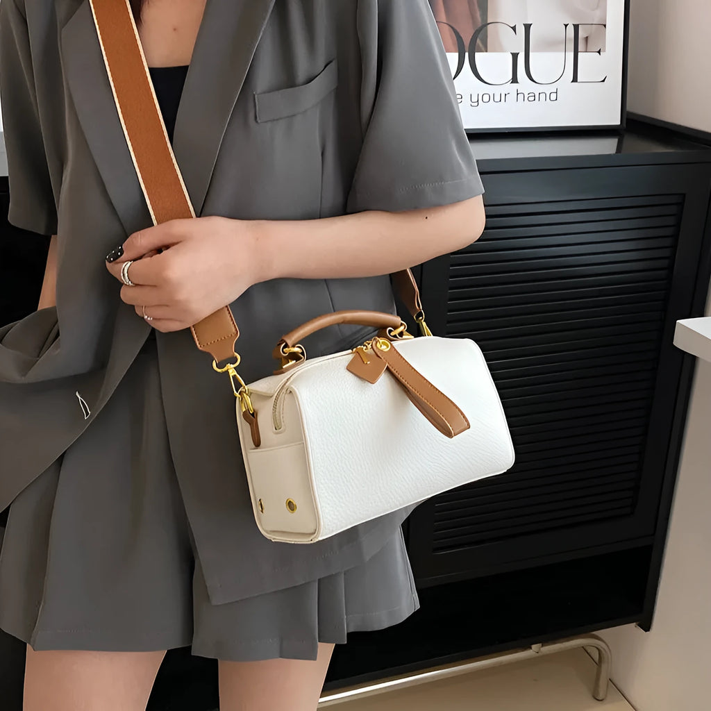 Summer all-matching shoulder messenger bag in PU with slit pocket and hand holding pillow design