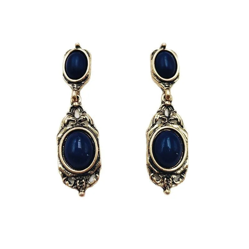 Chinese style alloy earring silver needle and triangle ear clip electroplating finish