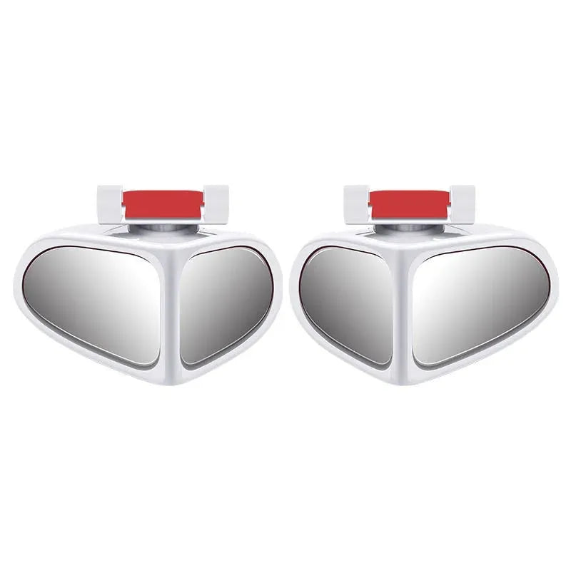 Small round adjustable car reversing mirror with adhesive back, shown in various colours.