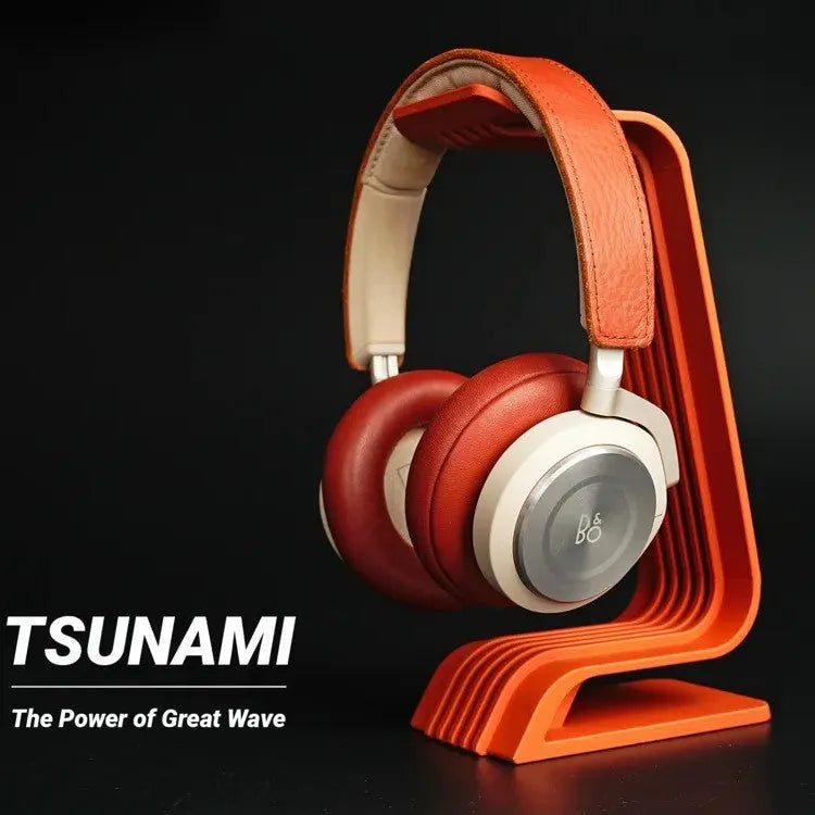 Iron computer headphone bracket, modern simplicity style, 25.1x7x12.3cm, black finish on wooden desk