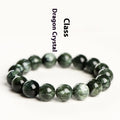 Green Dragon natural crystal bracelet with 8-9mm round beads and ruyi design detail