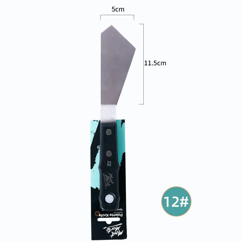 Stainless steel palette knife set with three scrapers for oil and acrylic painting