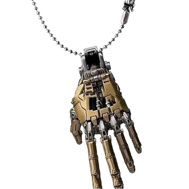 Mechanical bionic hand metal pendant necklace in Manipulator Type A and Type B options with modern simplicity style