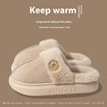 Pair of thick-soled plush fleece slippers for indoor winter wear, shown in a selected colour.