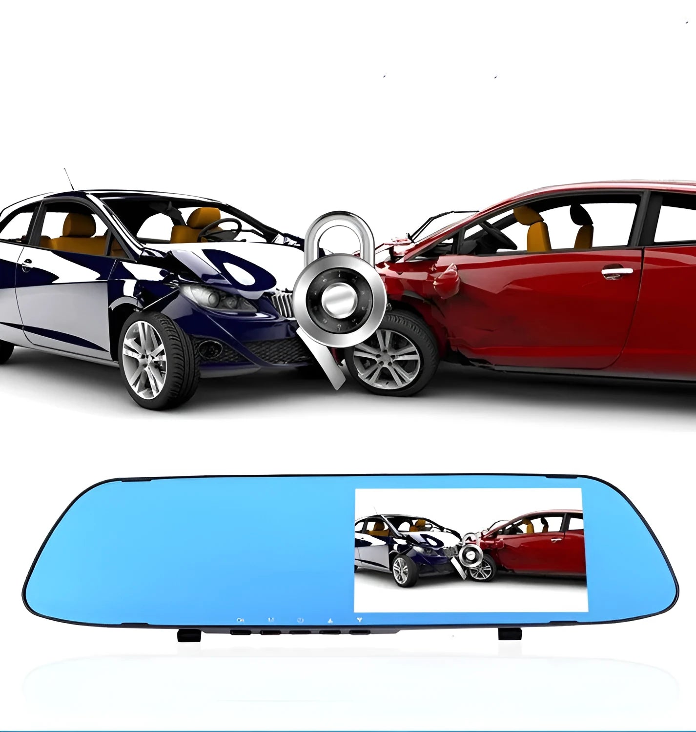 5 inch IPS screen rearview mirror dash cam with dual lens 1080P HD 170 degree wide angle reversing camera