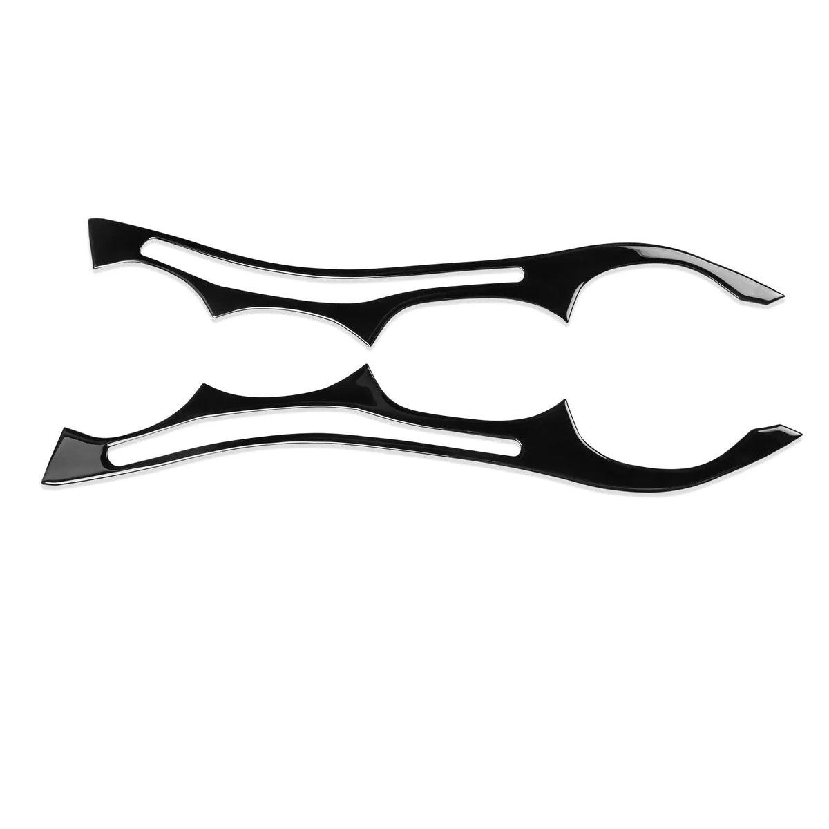 BMW 5 Series E60 front headlight with 3D decorative sticker in piano black finish
