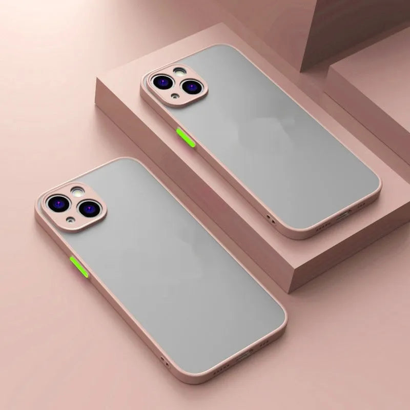 Frosted magnetic suction phone case for Apple iPhone 13 14 15 series with TPU acrylic construction