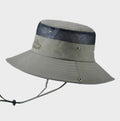 Solid colour big brim breathable mesh bucket hat for mountaineering outdoor protection in Army Green