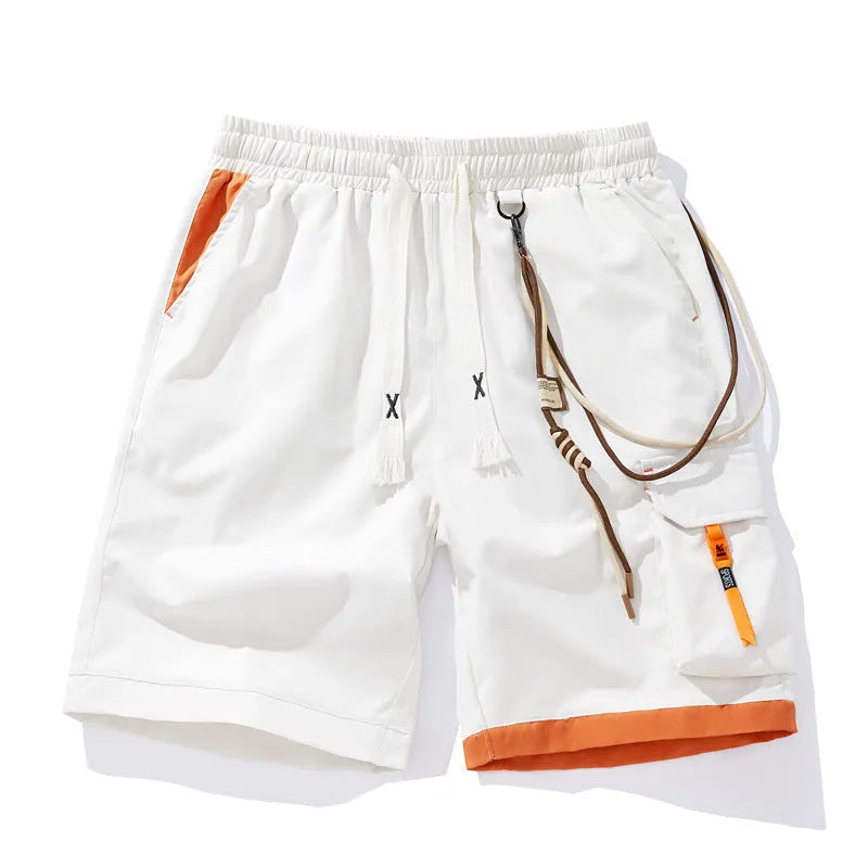 Men's straight-leg cropped shorts in bamboo fabric available in coffee, black, blue and white colours