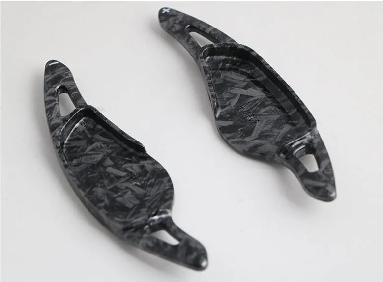 Carbon fibre pattern steering wheel paddle shifter modification accessory for manual transmission vehicles