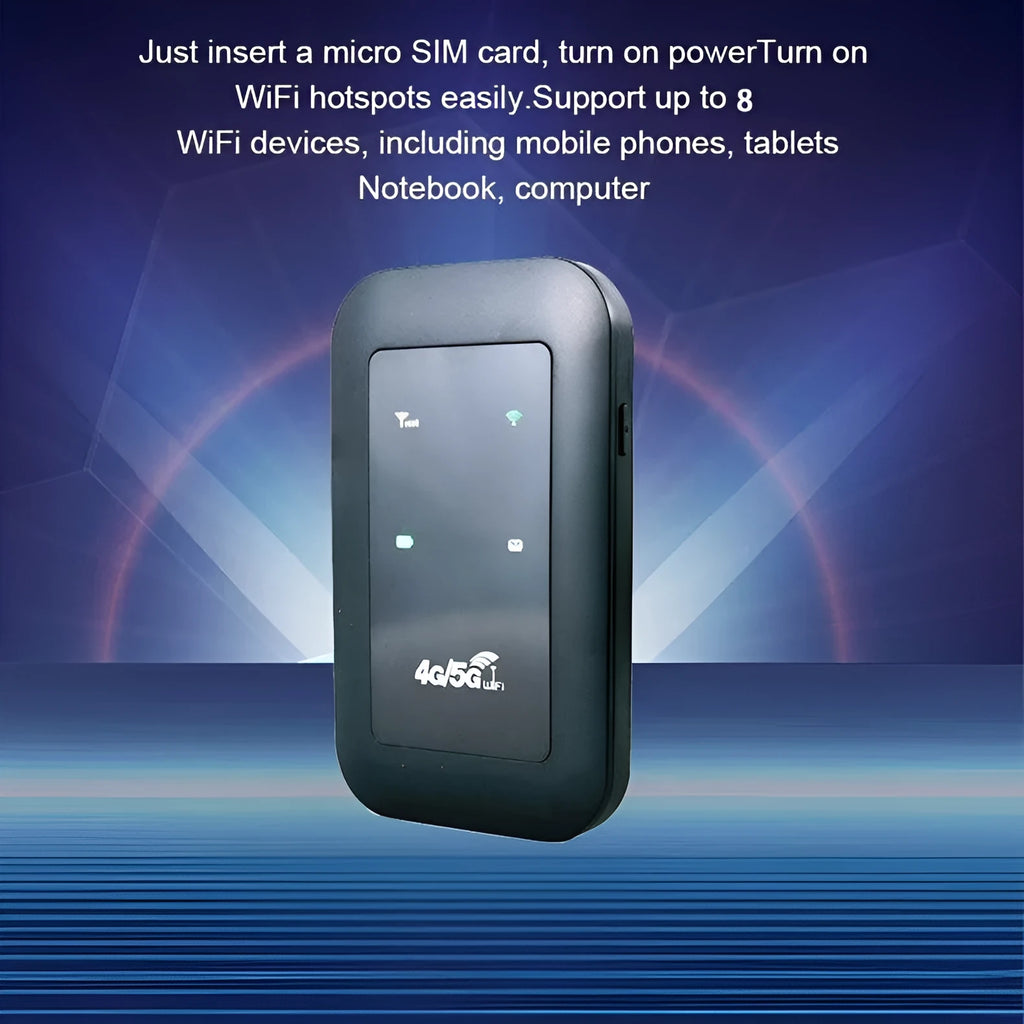H808 portable 4G wireless card in black with USB interface measuring 98x59x14.8mm