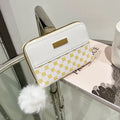 Women's short printing colour contrast Korean style PU leather wallet with coin pocket in black