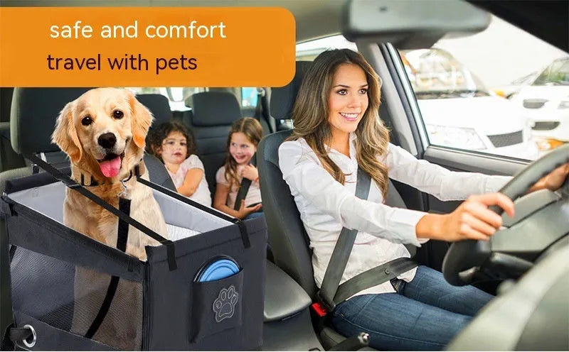 Oxford cloth foldable dog crate with dimensions 49cm x 49cm x 38cm in black colour