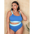 Women's high-waist polyester bikini set in picture colour available sizes 0XL to 4XL