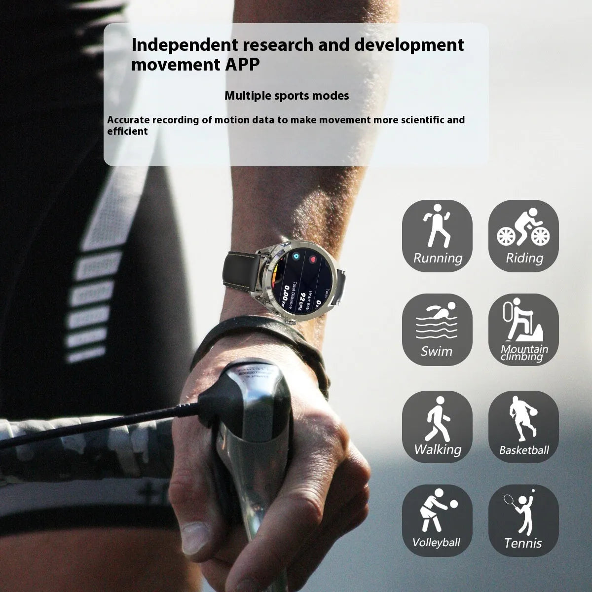 New S82i smart watch with silver silicone strap showing large HD screen and health monitoring features