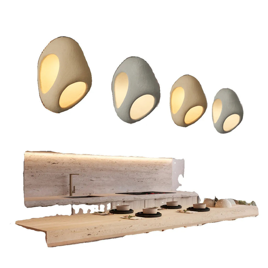 Creative single head retro ceiling light in high density polystyrene, white finish, with E27 bulb holder