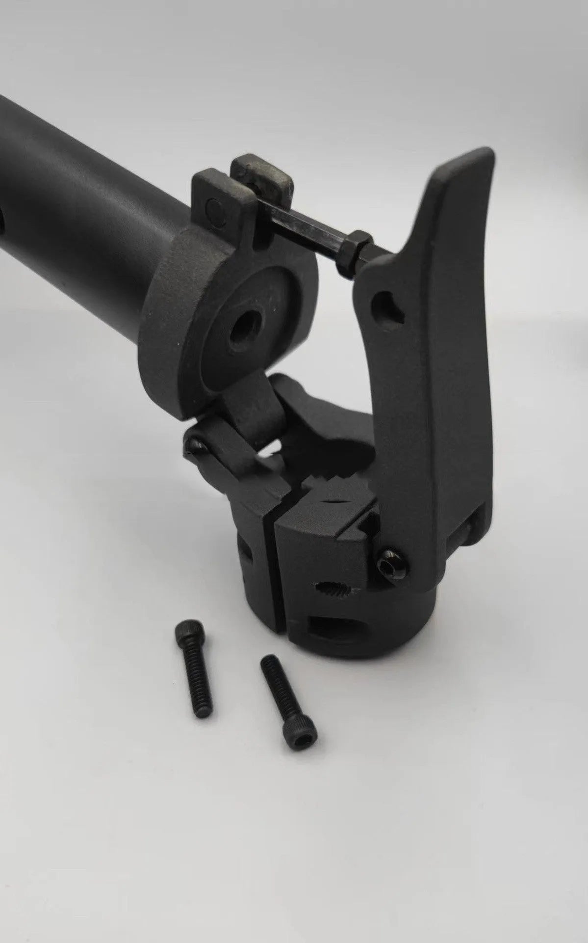 Black folding upright pole replacement part for a Nanbo No. 9 electric scooter.
