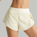 2-in-1 active shorts in Light Blue, polyester fibre, size M, flat lay view showing outer short and built-in liner