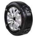 Oxford car snow chain for GM vehicles in black, showing woven texture and compact size