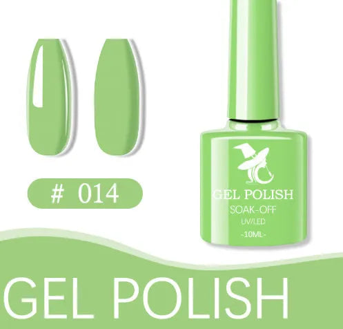 48 colour UV phototherapy plastic gel nail polish set with 7ml bottles in various finishes including glitter and nude shades